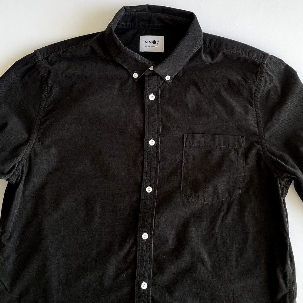 NN07 No Nationality Men's Levon Olive Corduroy Button Down Shirt XL - Picture 3 of 16